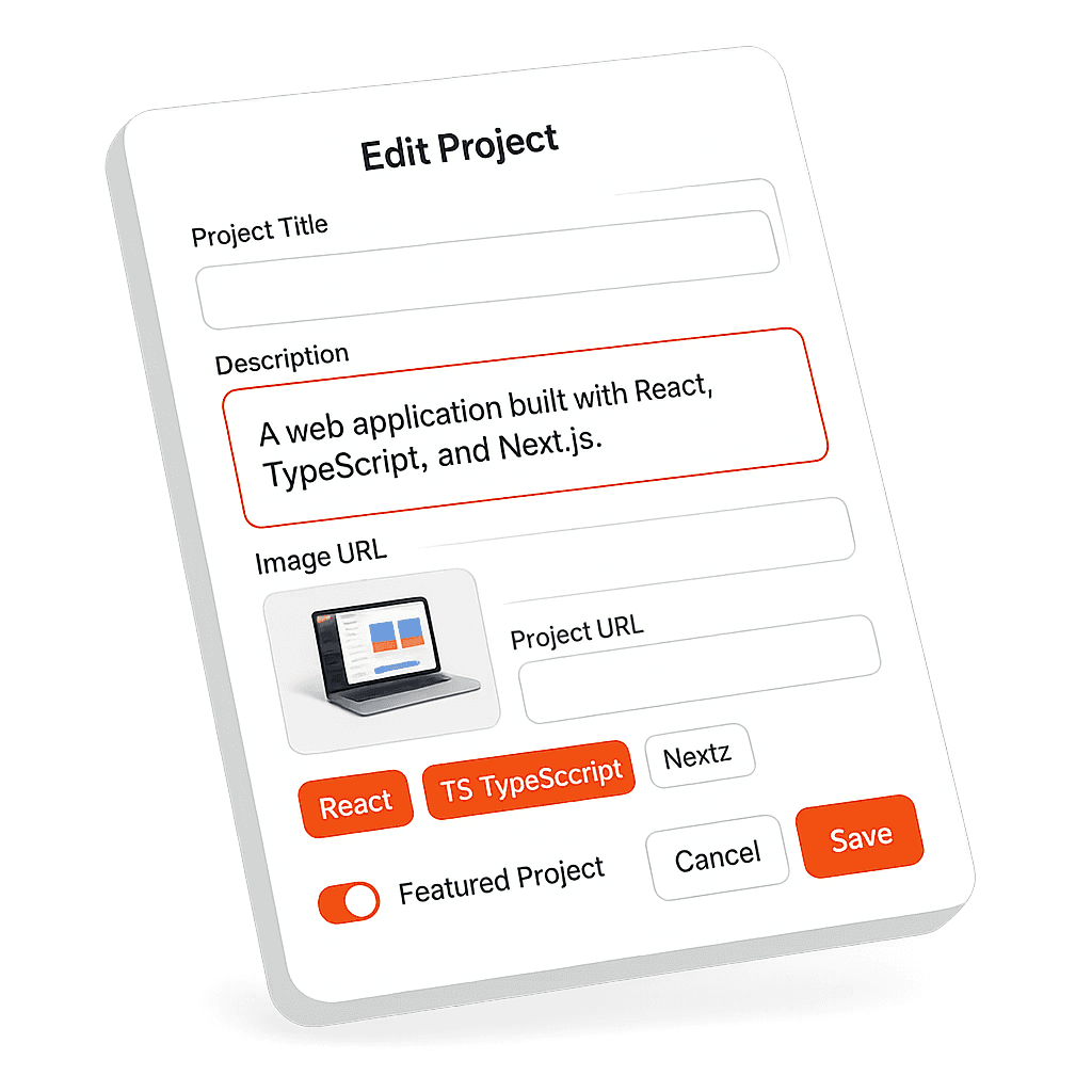Portfolio editor interface